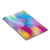 かわいい カラフル モダンなトレンドのピンクと青の渦巻き ノートブック (右側)