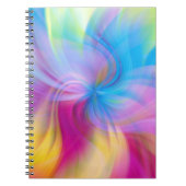 かわいい カラフル モダンなトレンドのピンクと青の渦巻き ノートブック (正面)