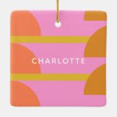 かわいい カラフル 幾何学 スカンジナビア オーダーメイド セラミックオーナメント (裏面)