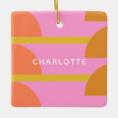 かわいい カラフル 幾何学 スカンジナビア オーダーメイド セラミックオーナメント (正面)