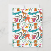 かわいい カラフル 抽象動物 オーダーメイド 子供名前 サンキューカード (裏面)