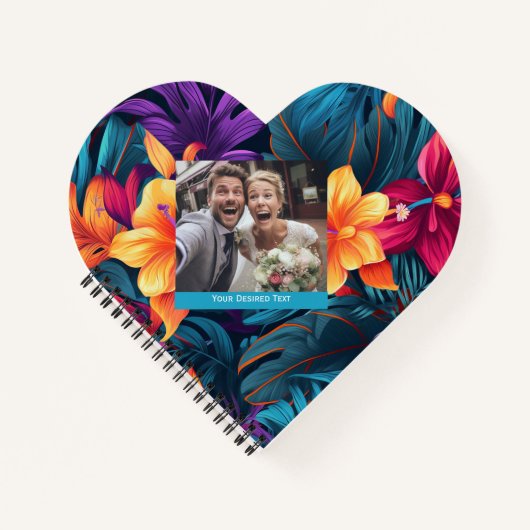 かわいい カラフル 花柄 オーダーメイド スパイラル ノートブック (正面)