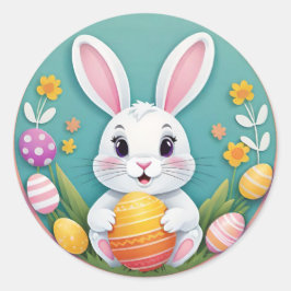 かわいい カラフル 遊び心のある イースター ウサギの卵 ステッカー