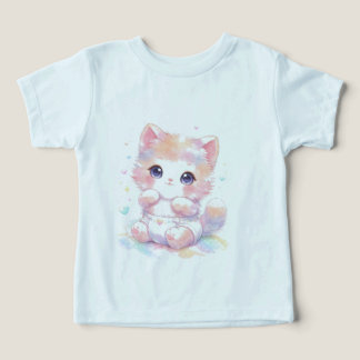 かわいい カワイイ 赤ちゃん猫 Tシャツ | 幼児 レインボーキット