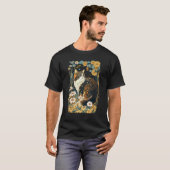 かわいい カントリーロア 猫 花 ちょうちょ Tシャツ (正面フル)