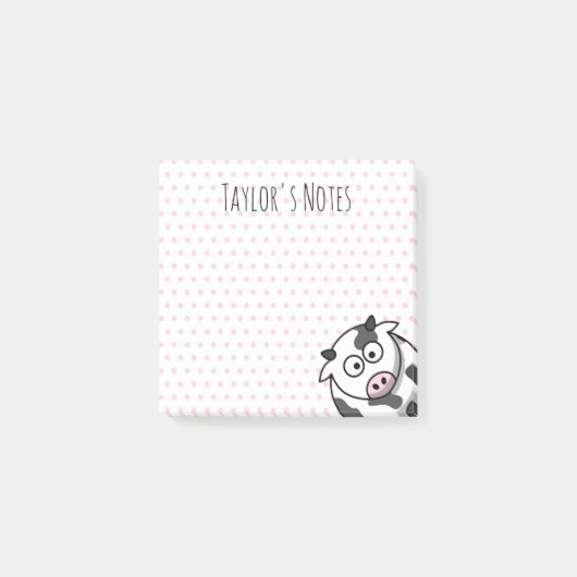 かわいい カートゥーン カウ ポストイット (正面)