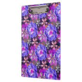 かわいい & ガーリー パープル フラワー パターン トレンディ カラフル クリップボード (左)