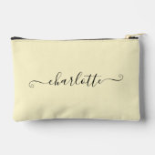 かわいい ガーリー ミニマリスト オーダーネーム | クリーム アクセサリーポーチ (裏面)
