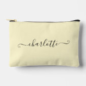 かわいい ガーリー ミニマリスト オーダーネーム | クリーム アクセサリーポーチ (正面)
