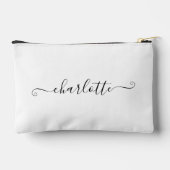 かわいい ガーリー ミニマリスト オーダーネーム | 白 アクセサリーポーチ (裏面)