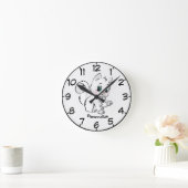 かわいい&キットンかわいらしアニメスケッチパーソナライズ ラウンド壁時計 (ホーム)