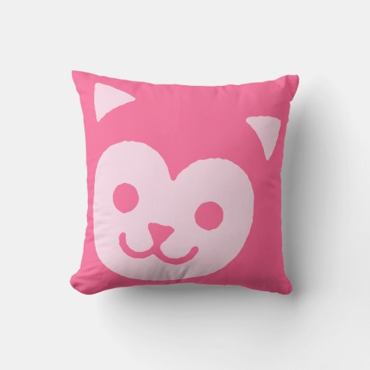 かわいい キティ ネコ 顔 クッション (正面)