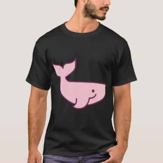 かわいい+キャラクター+ピンクのクジラ Tシャツ