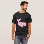 かわいい+キャラクター+ピンクのクジラ Tシャツ (正面フル)