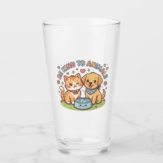 かわいい+キュート+動物に優しく+猫+ステッカー タンブラーグラス (正面)