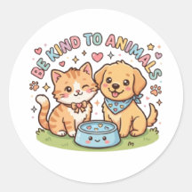 かわいい+キュート+動物に優しく+猫+ステッカー