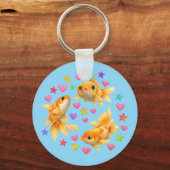 かわいい キュート y2k 虹色 金魚  キーホルダー (正面)