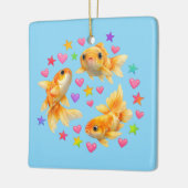 かわいい キュート y2k 虹色 金魚  セラミックオーナメント (左)