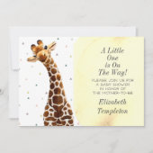 かわいい キリン サファリ 動物 プレtty 現代 招待状 (正面)