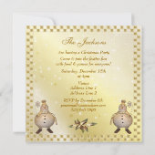 かわいい＆クラシックな雪だるまのクリスマスパーティ 招待状 (裏面)