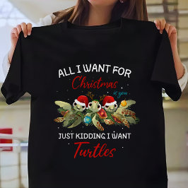 かわいい!クリスマスにカメが欲しい Tシャツ