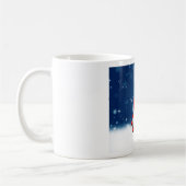 かわいい クリスマス サンタ 雪 星 コーヒーマグカップ (左)