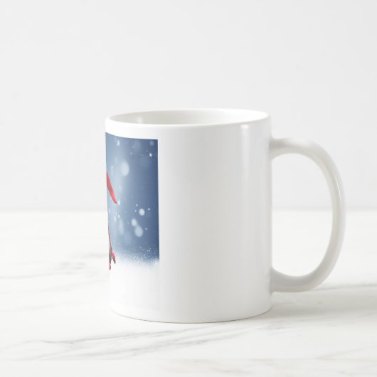 かわいい クリスマス サンタ 雪 星 コーヒーマグカップ (右)