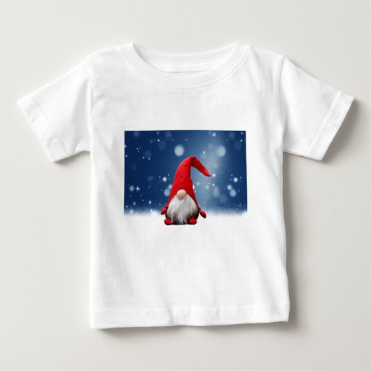 かわいい クリスマス サンタ 雪 星 ベビーTシャツ (正面)