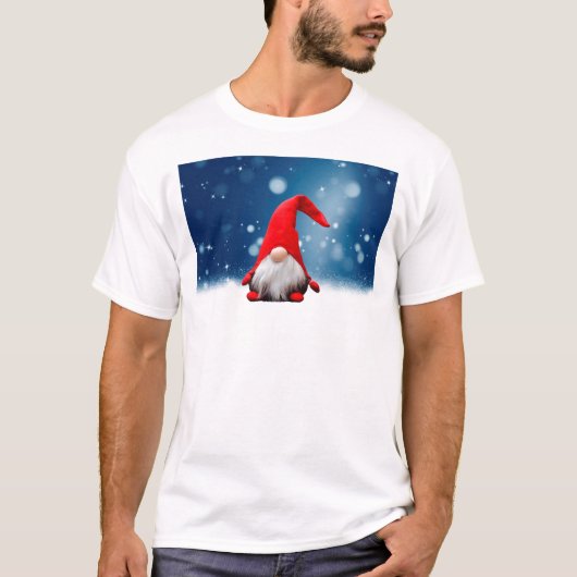 かわいい クリスマス サンタ 雪 星 Tシャツ (正面)