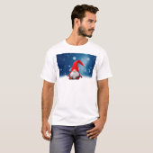 かわいい クリスマス サンタ 雪 星 Tシャツ (正面フル)