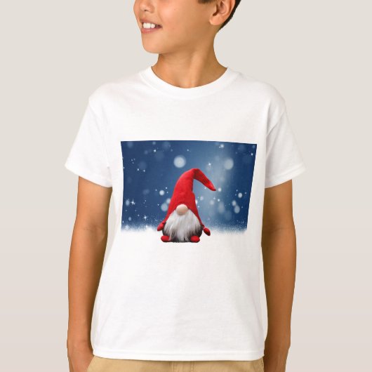 かわいい クリスマス サンタ 雪 星 Tシャツ (正面)