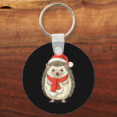 かわいい クリスマス ハリネズミ サンタ キーホルダー (正面)