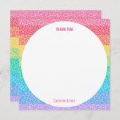 かわいい グリッター レインボー カラフル オーダーメイド 誕生日 サンキューカード (正面/裏面)