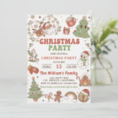 かわいい グルーヴィーなサンタ クリスマスパーティー 招待状 (スタンド正面)