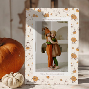 かわいい グルーヴィー レトロ おばけ かぼちゃ ハロウィン 写真 シーズンカード