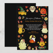 かわいい グルーヴィ ハロウィンパーティーの招待状 招待状 (正面/裏面)
