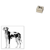 かわいい グレートデン 黒 白 犬 子犬 ラバースタンプ (押印)