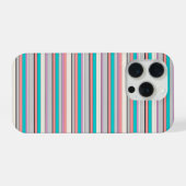 かわいい グレー アクア ストライプ iPhoneケース (裏面横)