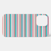 かわいい グレー アクア ストライプ iPhoneケース (裏面横)