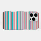 かわいい グレー アクア ストライプ iPhoneケース (裏面横)