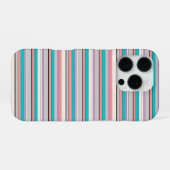 かわいい グレー アクア ストライプ iPhoneケース (裏面横)