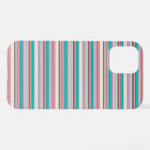 かわいい グレー アクア ストライプ iPhoneケース (裏面横)