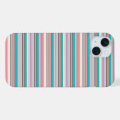 かわいい グレー アクア ストライプ iPhoneケース (裏面横)