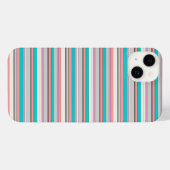 かわいい グレー アクア ストライプ iPhoneケース (裏面横)
