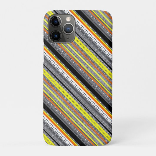 かわいい グレー イエロー オレンジ アステカ柄 Case-Mate iPhoneケース (裏)