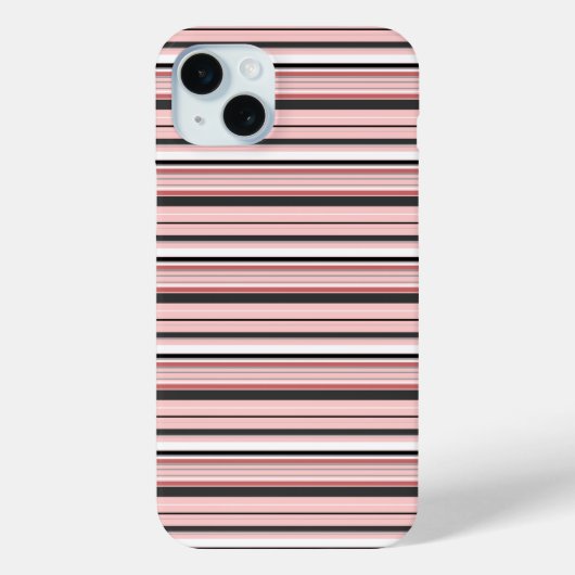かわいい グレー ピンク ストライプ Case-Mate iPhoneケース (裏面)
