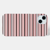 かわいい グレー ピンク ストライプ Case-Mate iPhoneケース (裏面 (横))