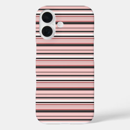 かわいい グレー ピンク ストライプ Case-Mate iPhoneケース (裏面)
