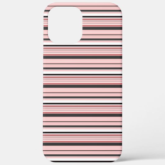 かわいい グレー ピンク ストライプ Case-Mate iPhoneケース (裏面)