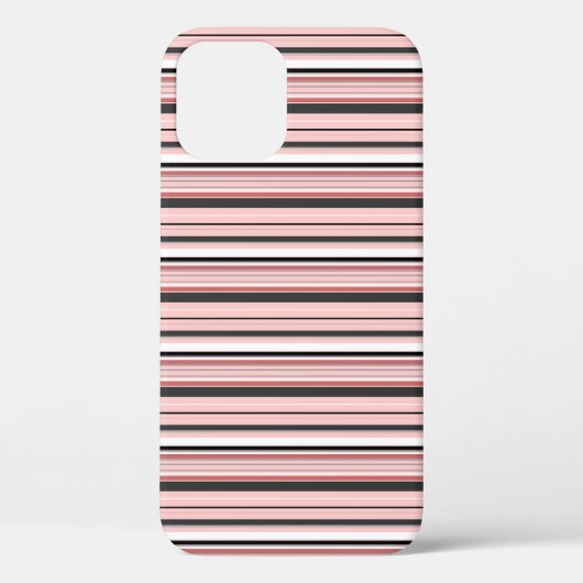 かわいい グレー ピンク ストライプ Case-Mate iPhoneケース (裏面)